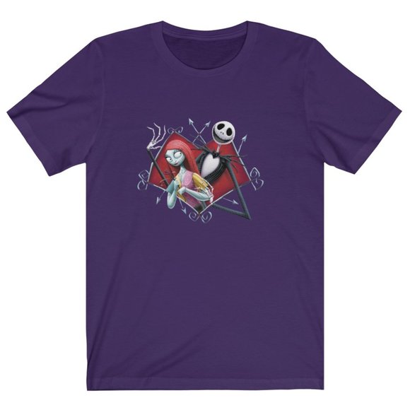 Jack and Sally " Love Never Dies" Purple tee - Picture 1 of 4